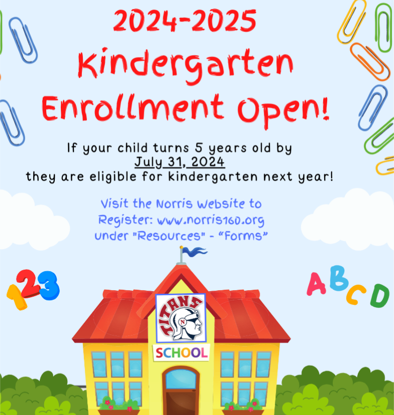 2024-2025 Kindergarten Enrollment Open! | Norris School District